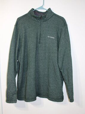 Men's Columbia Great Hart Mountain III Half Zip Green Pullover Size XL